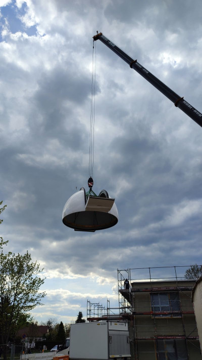 Mit 4 m Höhe ist die Kuppel eine beachtliche Konstruktion