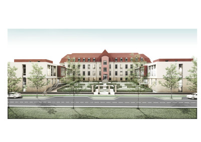 Die Hauptansicht mit gestaltetem Innenhof