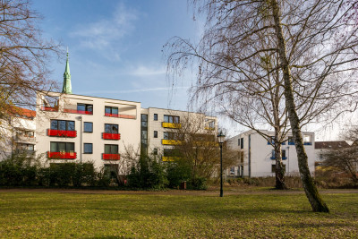 Quartierslage wird mit der blauen Stadtvilla abgegrenzt