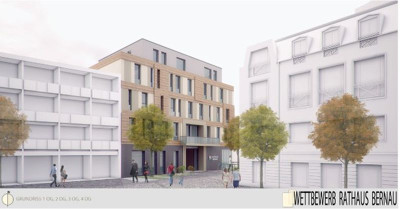 Projektion des Entwurfs in das Gefüge des Marktplatzes und der Bürgermeisterstraße