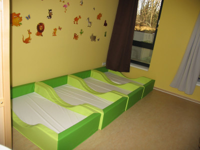 Schlichte Gestaltung der Schlafplätze